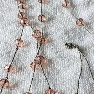 Avon amber bead necklace and earrings